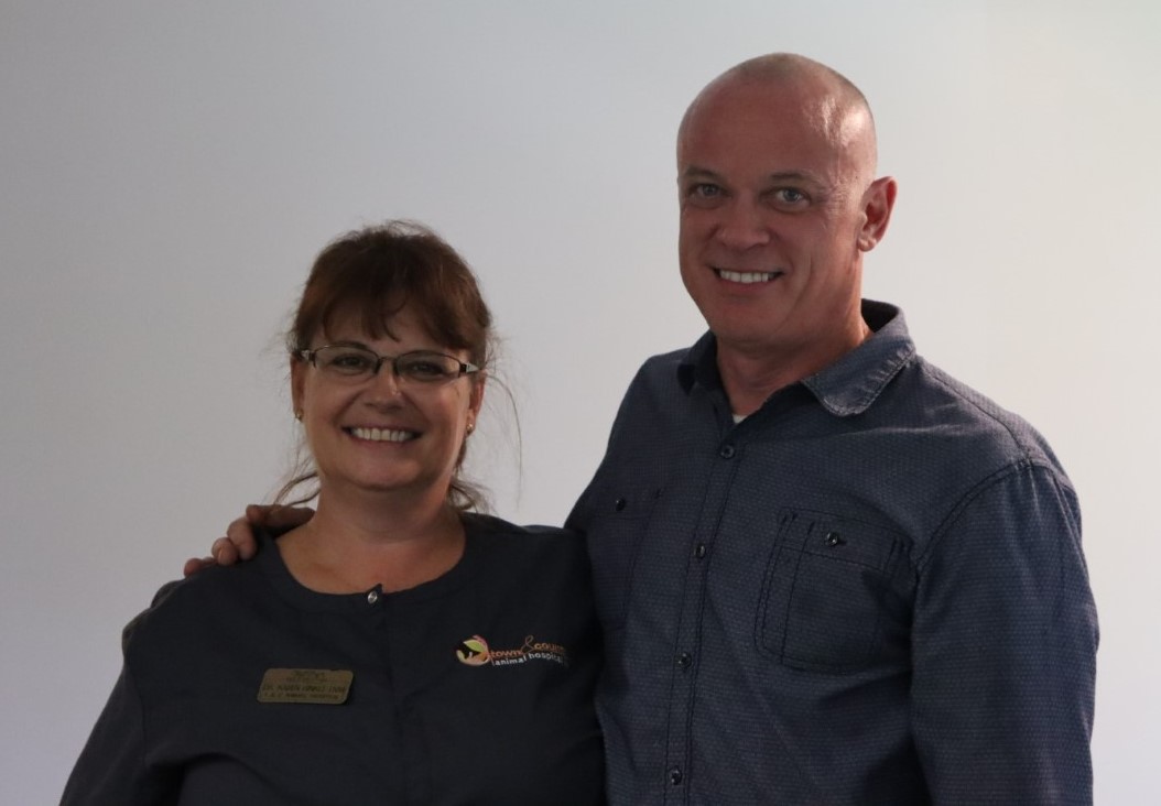 Dr. Karen Hinkle, DVM with Hospital Administrator Tom Sullivan